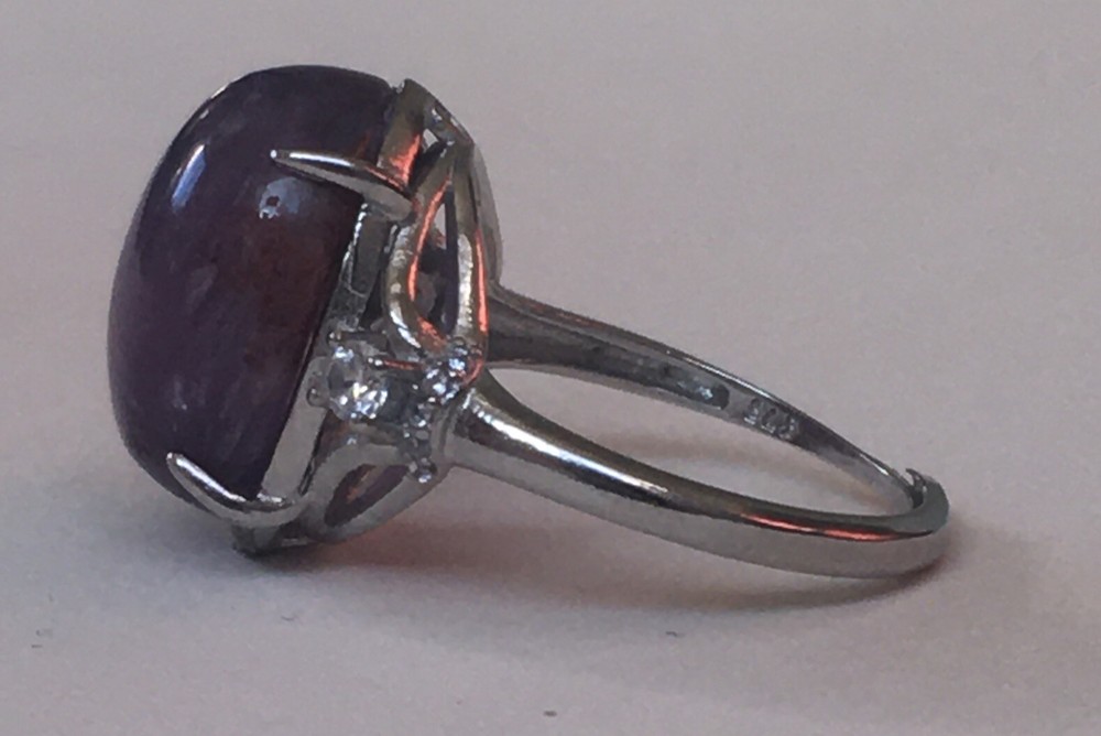 amethyst ring s925 adjustable to size 7, 8 & 9