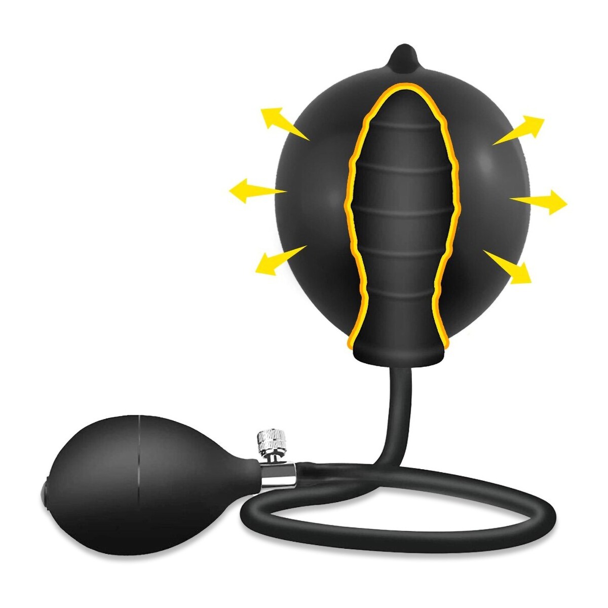 Inflatable Expandable Anal Balloon Butt Plug Dildo With Hand Pump