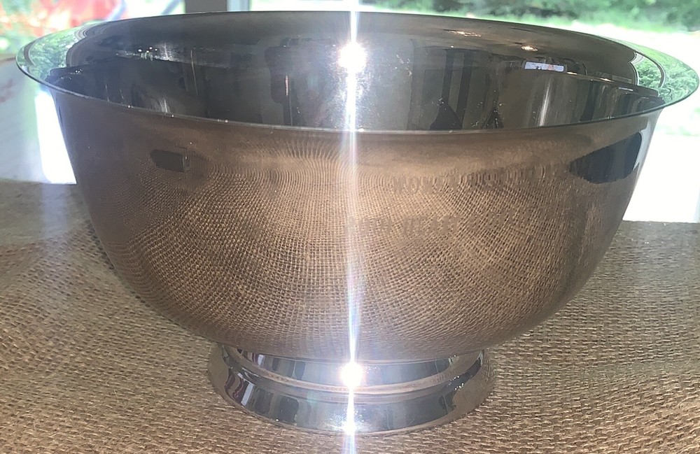 VTG ‘01 Heart O’ Dixie Triathlon Diver Revere Bowl Trophy 8.25”Diam Top 4.5”T