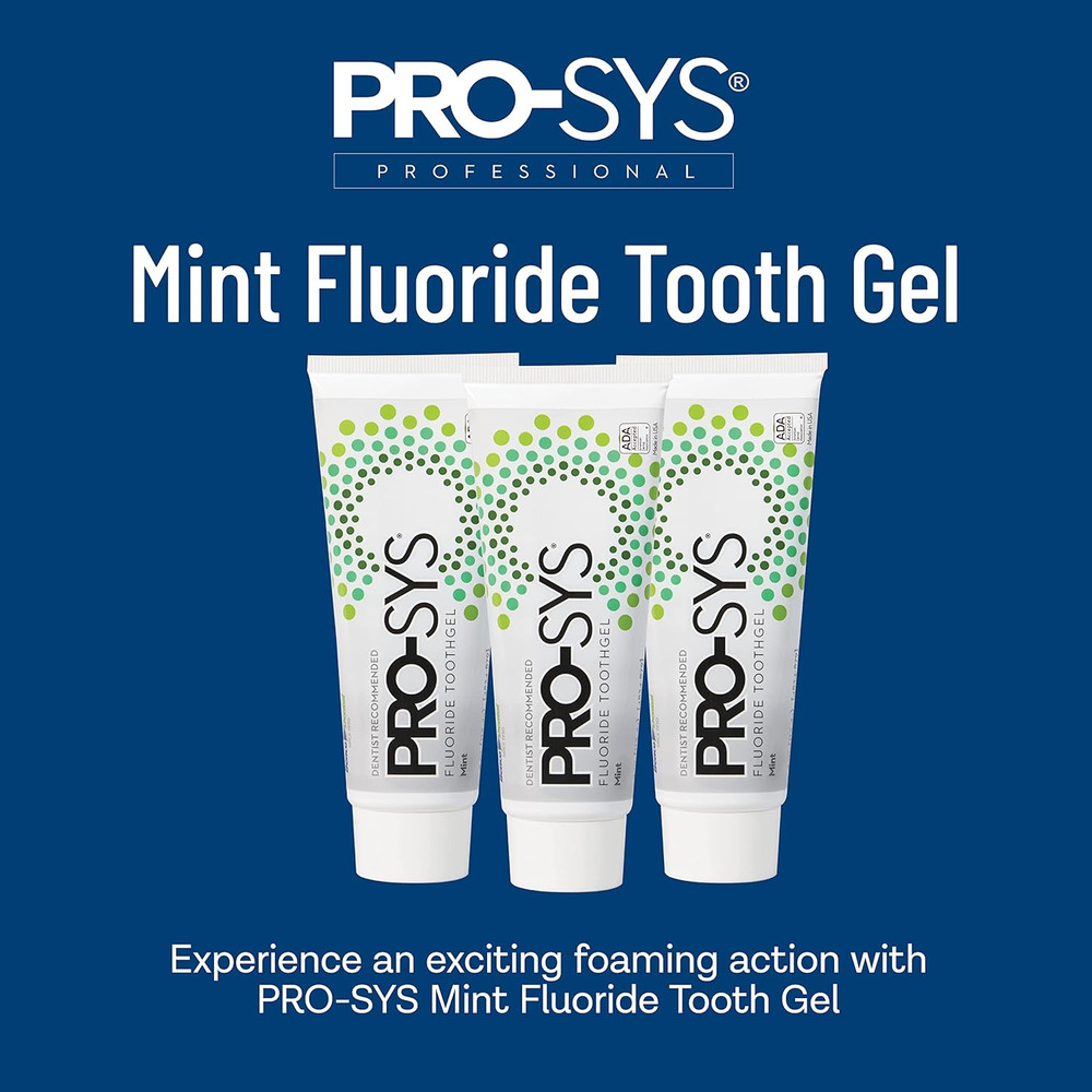 PRO-SYS® Mint Fluoride Toothpaste Gel, ADA Approved, Prevents Cavities