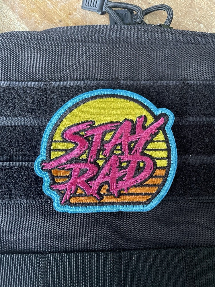 Stay Rad Retro Oldies 80s Arcade Radical Cool Tactical Hook Loop Morale Patch