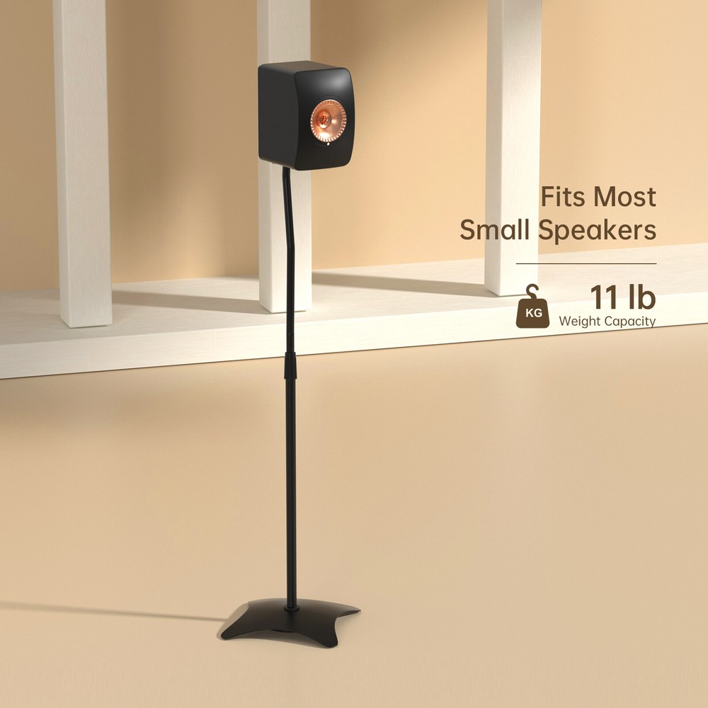 Set Of 2 Universal Surround Sound Adjustable Height Speaker Stand Bracket E4