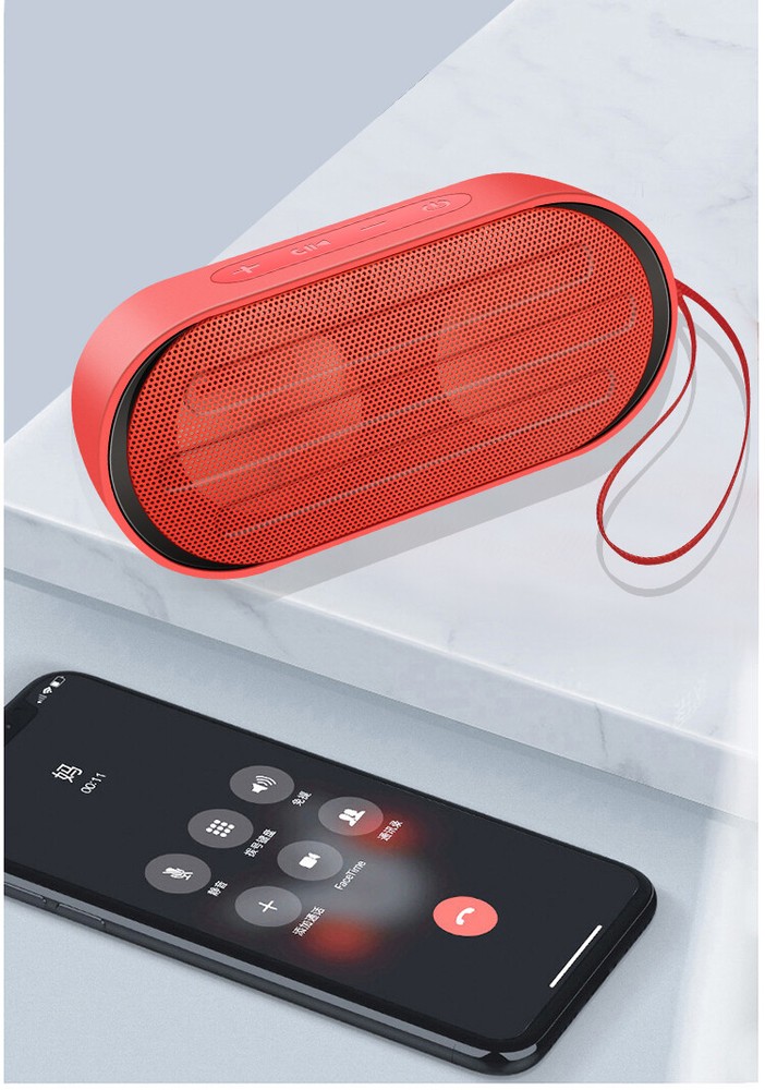 BLUETOOTH WIRELESS PORTABLE WATERPROOF DUAL SPEAKER RED