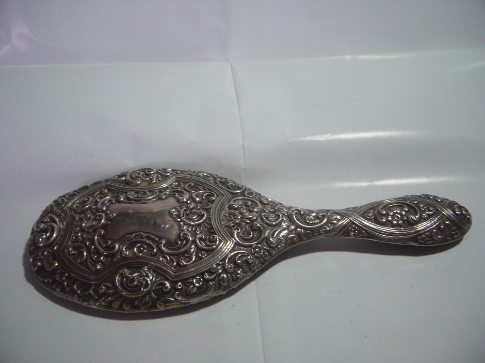 SPECTACULAR-SOLID SILVER - LARGE ELEGANT HAND HELD MIRROR-SUPERB DESIGN