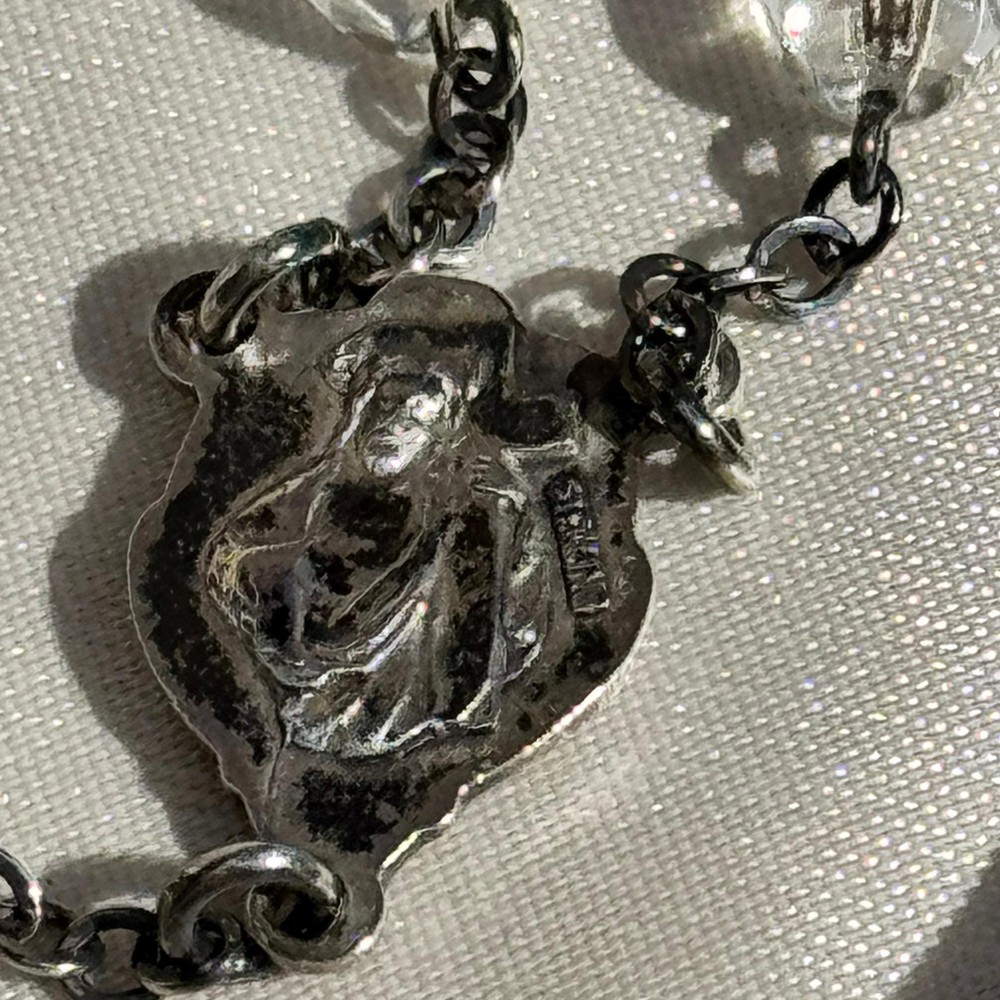Vintage Sterling Silver & Glass Bead Rosary