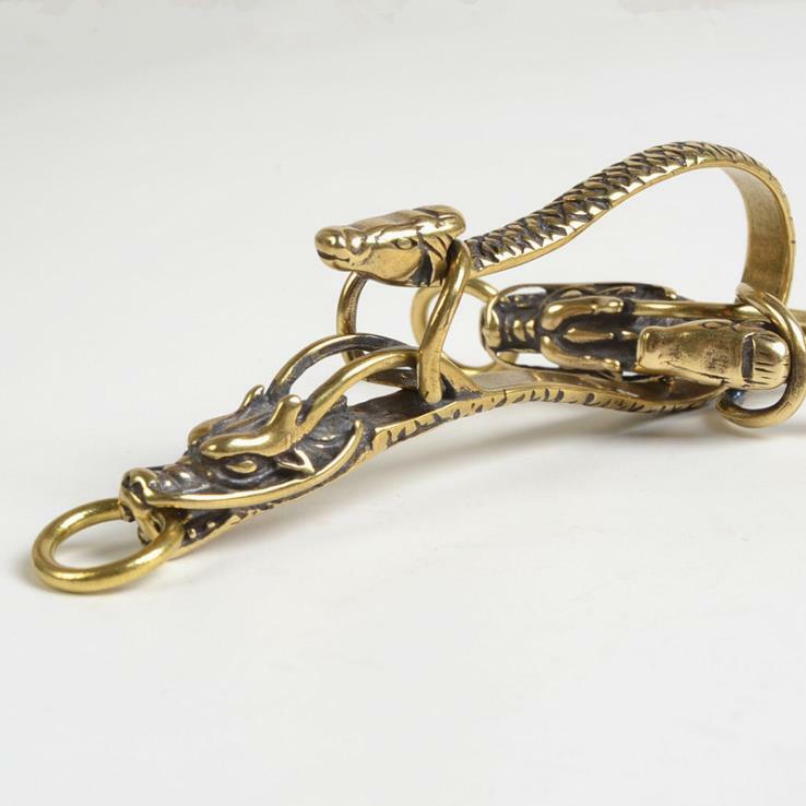 Solid Brass Dragon Keychains Hook Dragon Key Holder Key Clip Key Chain
