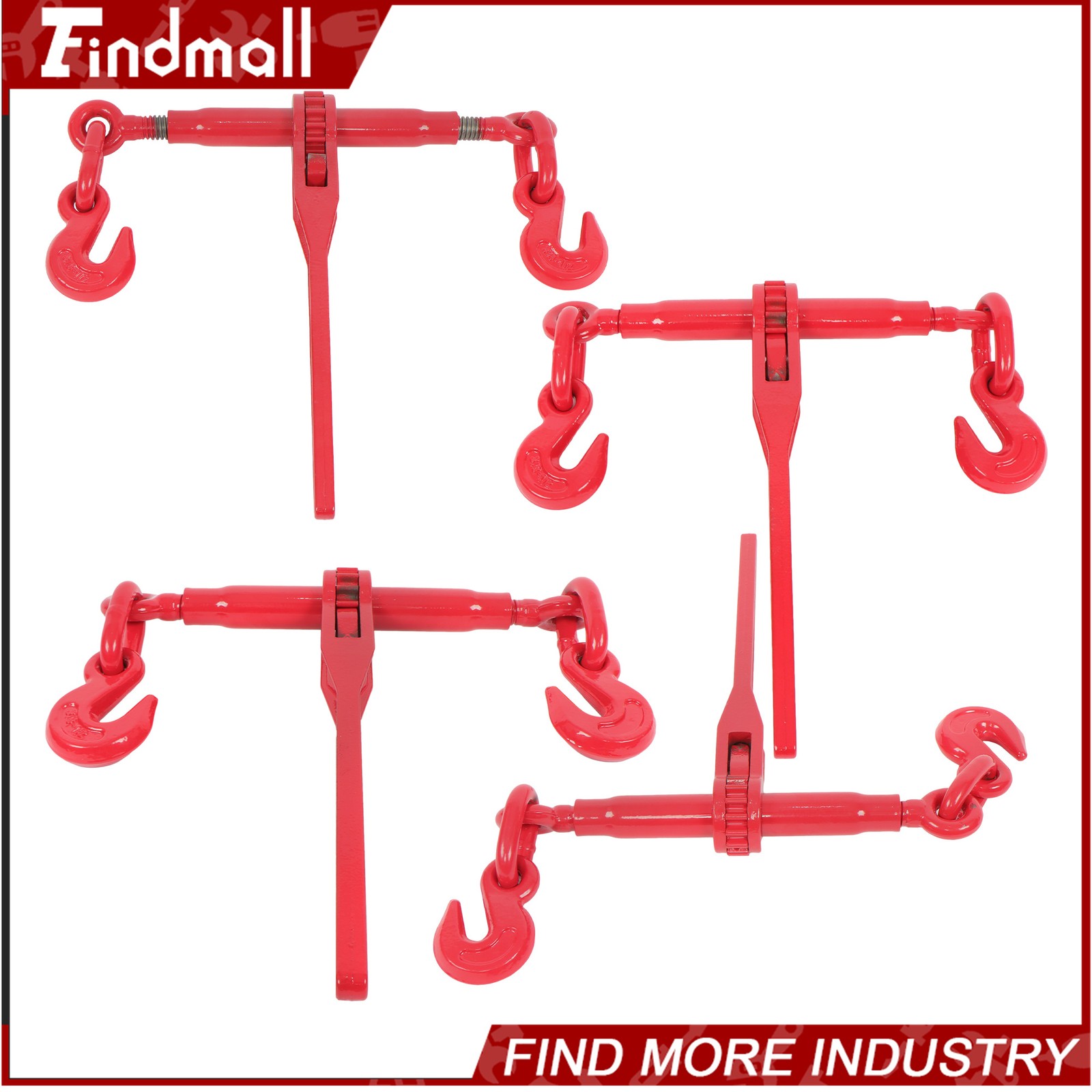 Findmall 4PCS Chain Binder Ratchet Load Binder 3/8"- 1/2" 9200lbs for Tie Down