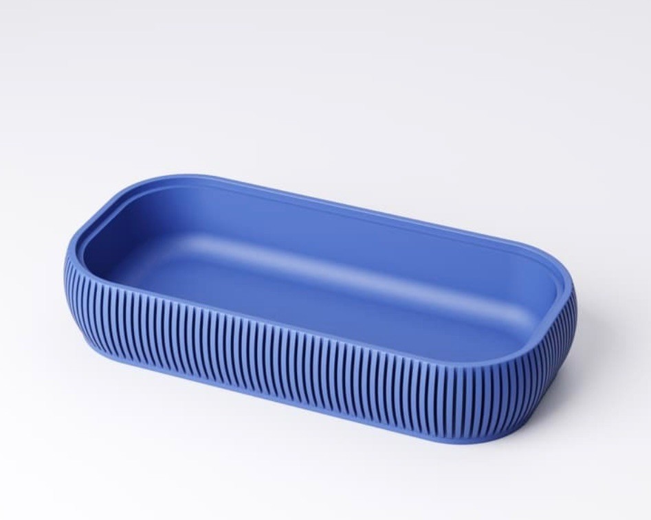 Studio Loup Stackable Desk Trays Type 4 Set Blue Beige Felt