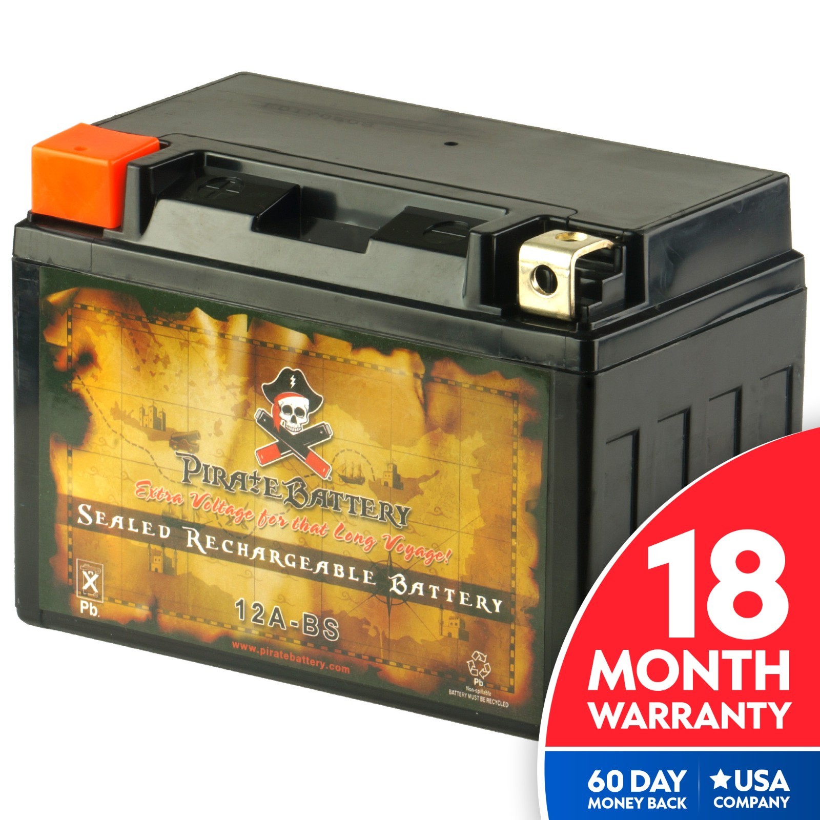 YTX12A-BS High Performance -Maintenance Free- Sealed AGM Motorcycle Battery