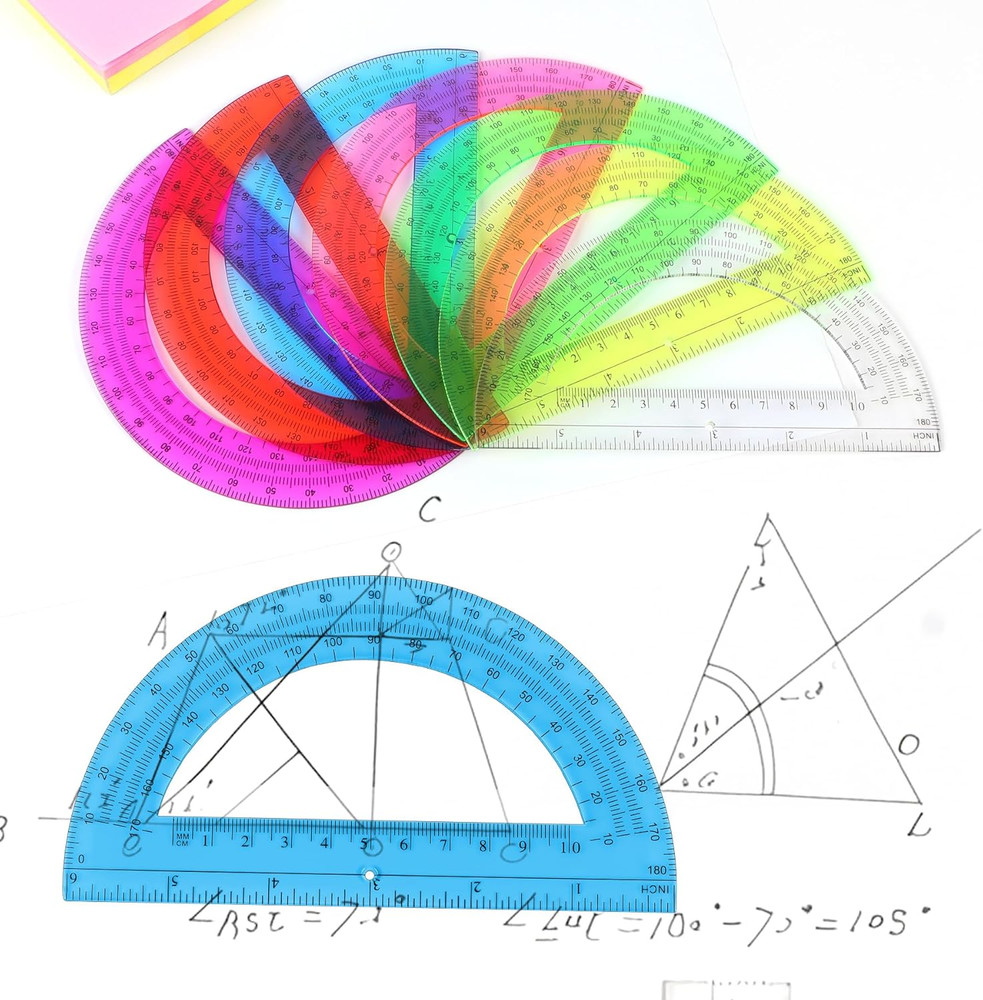 Plastic Protractor Math Protractors 180 Degrees for Geometry Classroom Student S