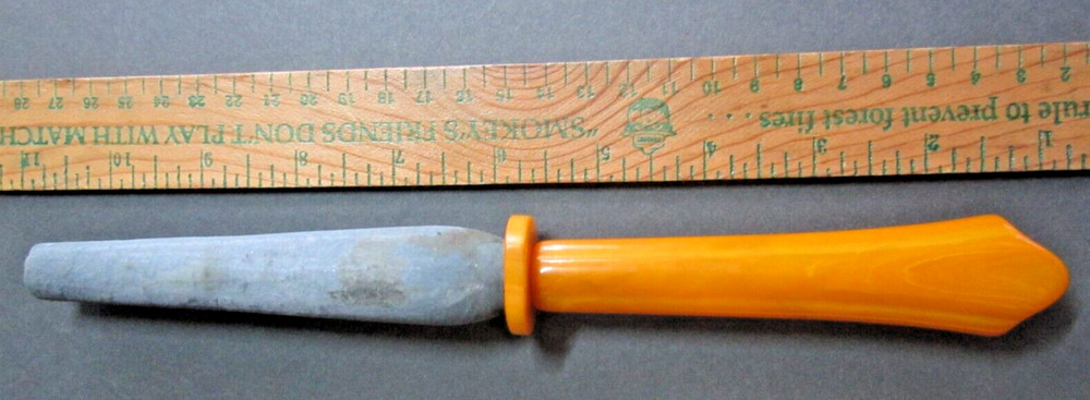 Bakelite Butterscotch Sharpener Vintage Plastic Deco Shield Kitchen Knife