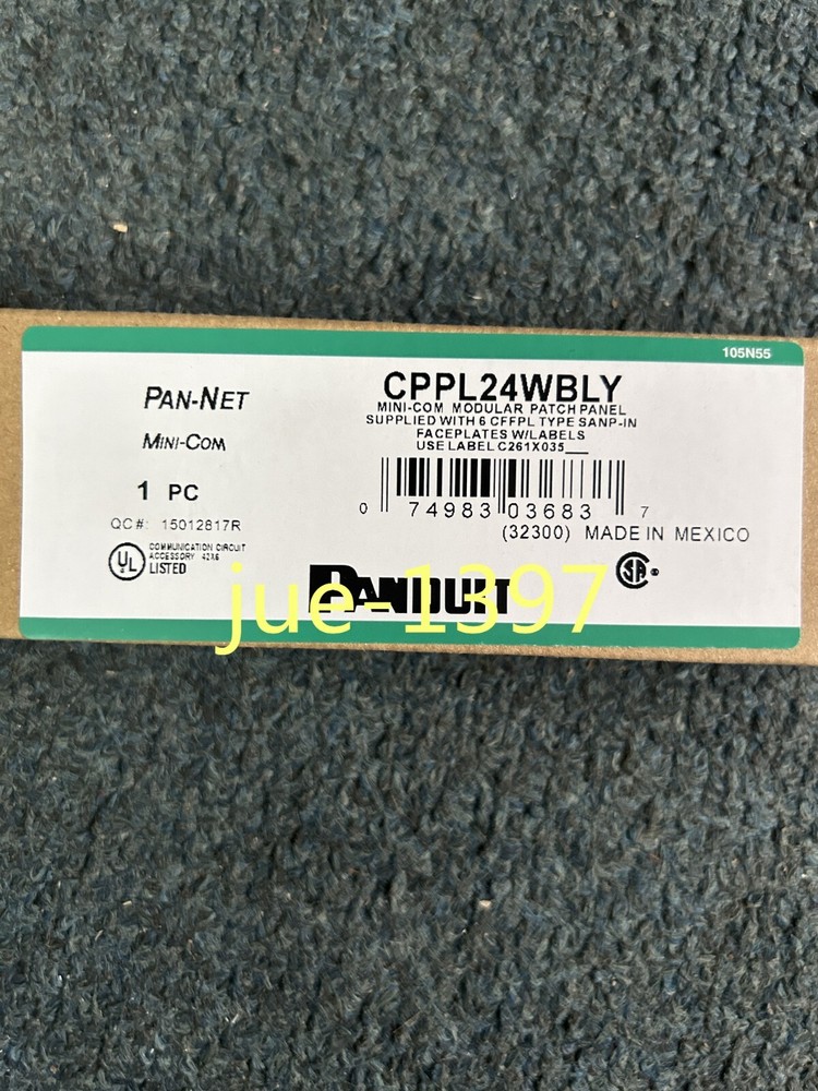 New Panduit Mini Com CPPL24WBLY Modular Patch Panel w/ Faceplates Fits Cat 6, 5E