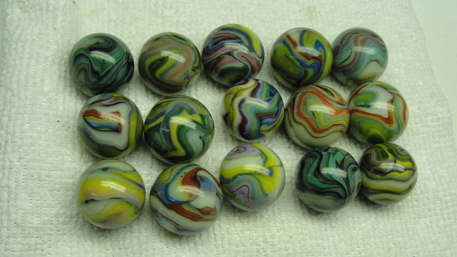 Wood box w Dave McCullough signature marbles Jabo Joker Experimentals w/ 2 dz UV