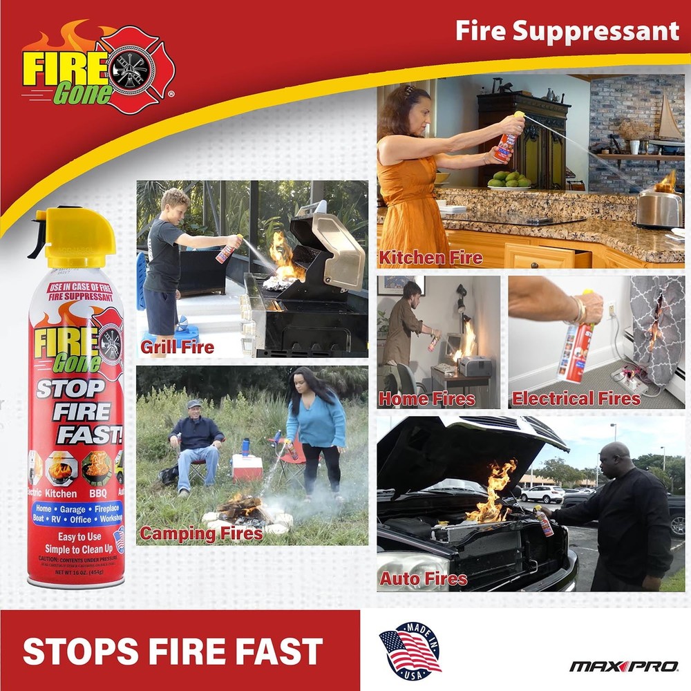 (2 pack) Fire Gone 16 oz Fire Extinguishing Spray