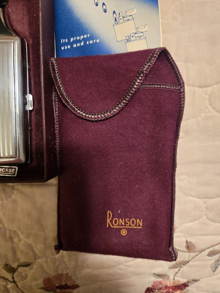 1950s Ronson Mastercase Lighter Includes Original Box Fabric Case Lots More!
