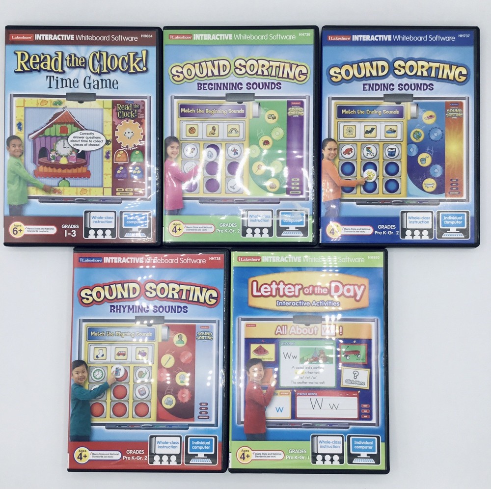 Lot of 5- iLakeshore Interactive WHITEBOARD learning Software PC/MAC- PreK-3rd