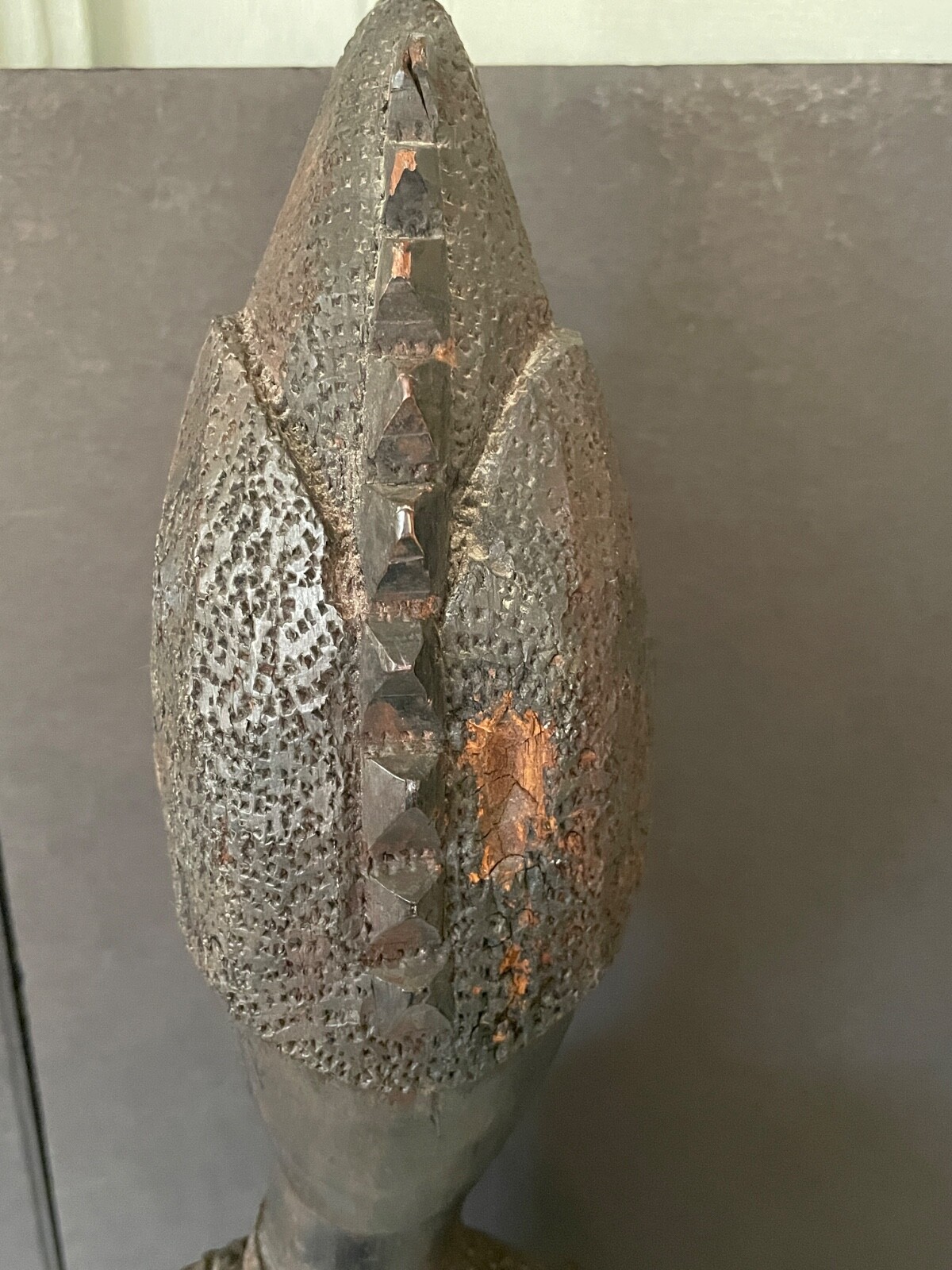 African Nigerian Yoruba large hand carved wood female woman figurine statue 19"