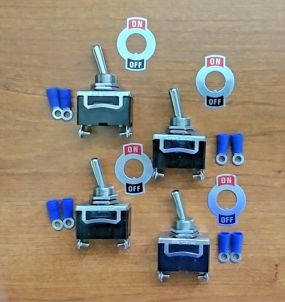 4 BBT 2 Position 20 amp Toggle Switches w/ Terminals