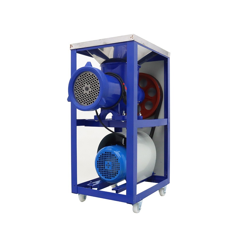 Commercial Electric Bone Crusher & Meat Grinder 220V Movable Feed Processer