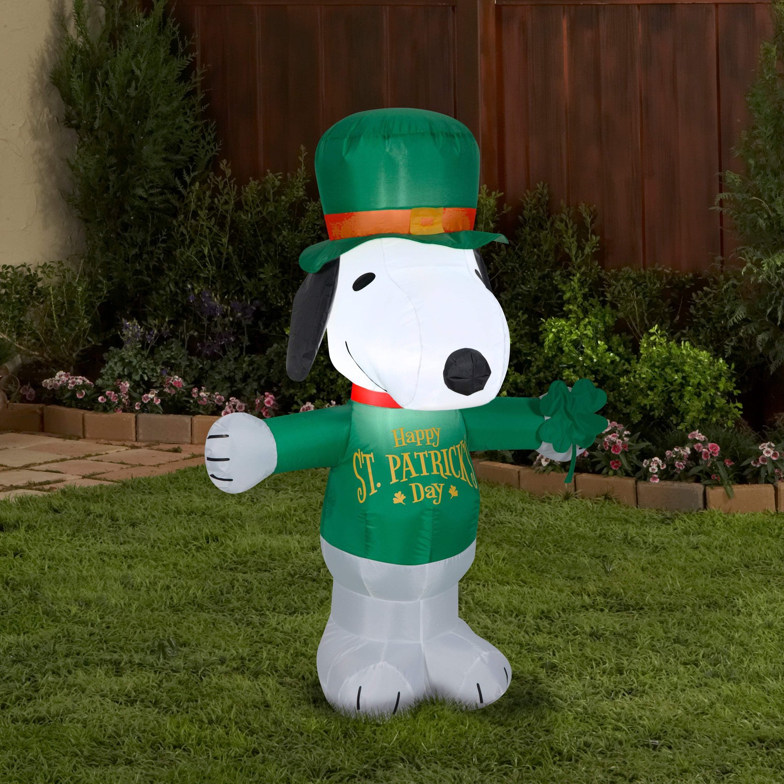 Gemmy Airblown Inflatable St. Patrick's Day Snoopy, 3.5 ft Tall