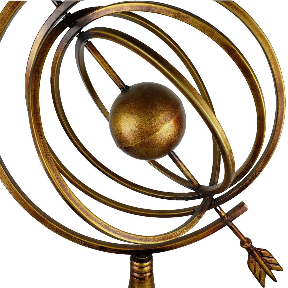 Three Hands Burnished Gold Sphere Home Accent Decor Library