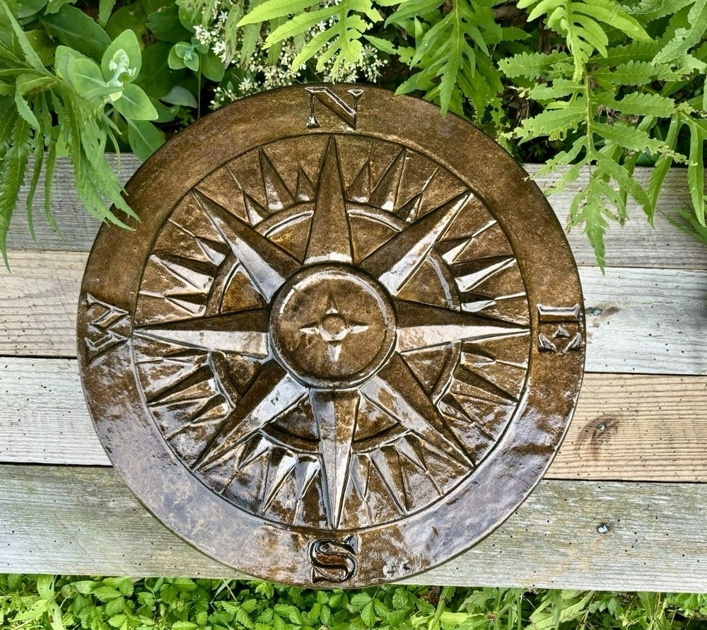 Compass Nautical Cement Stepping Stone