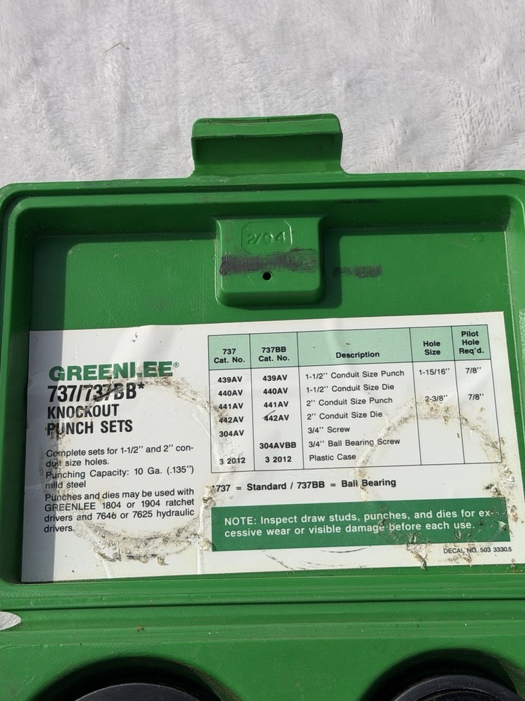 Greenlee 737BB Knockout Punch Set