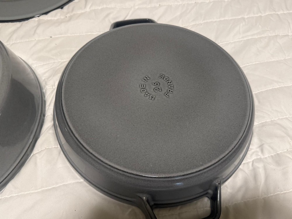 Staub Cast Iron, 5 qt, Round, dutch oven, 4-pc Stackable Set.