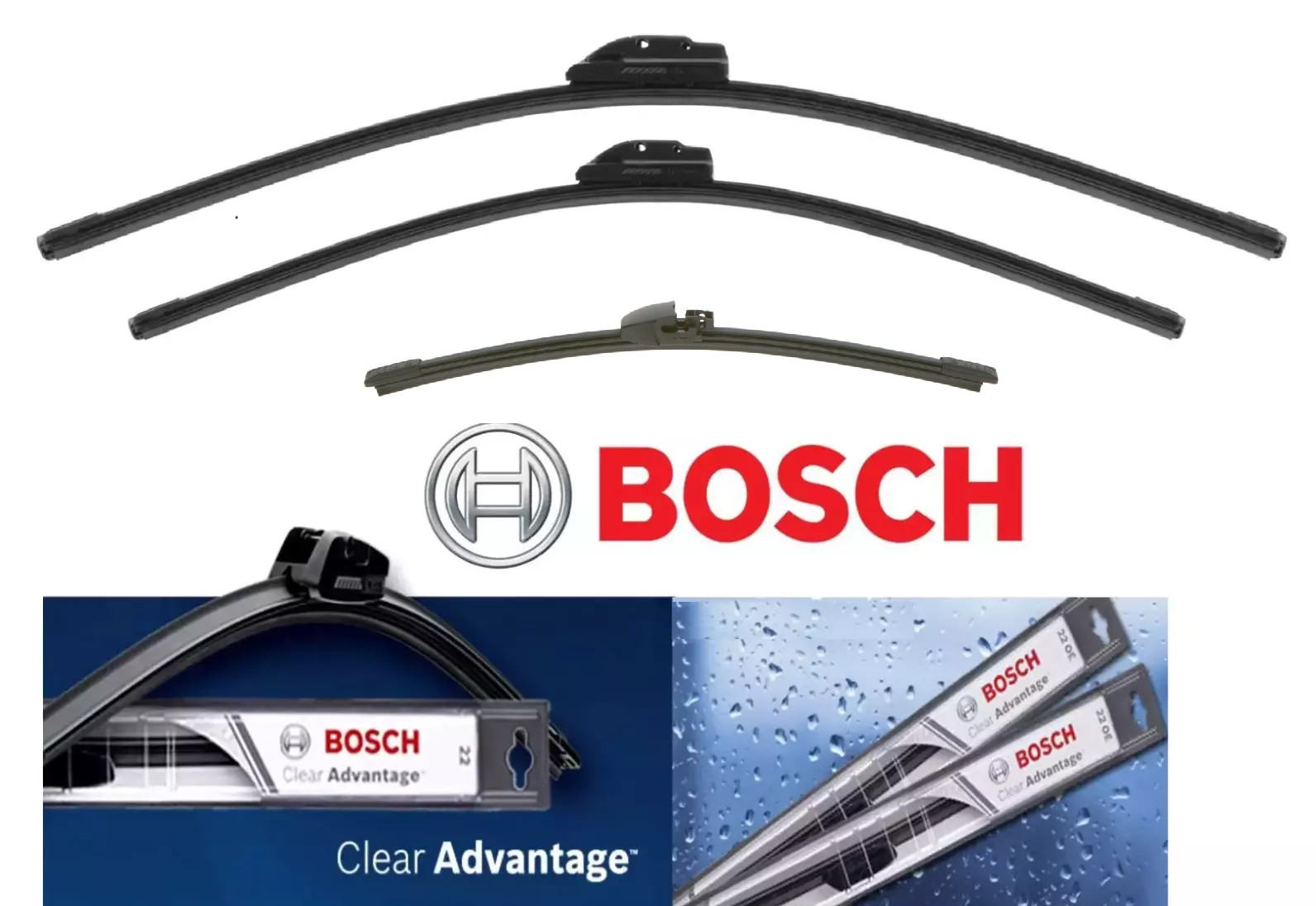 Set of 3 Bosch Wiper Blade Left + Right + REAR For 2011- 2019 FORD EXPLORER