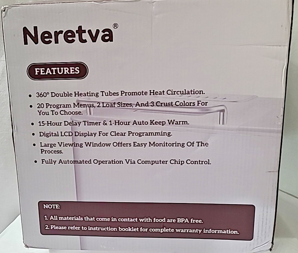 Neretva Bread Maker Machine Model PE8866 Silver