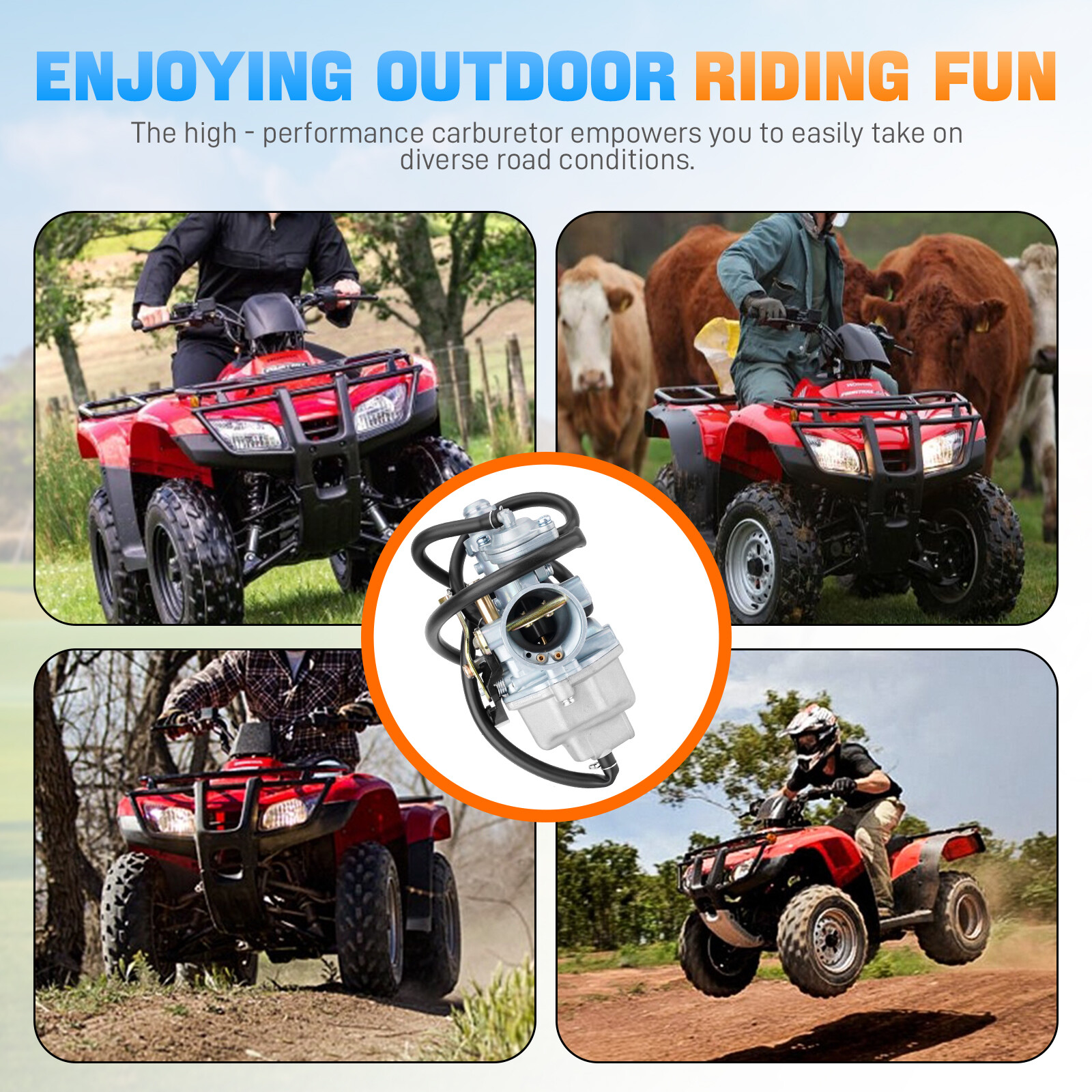 Carburetor Kit for Honda Recon 250 TRX250 TRX250TE TRX250TM 97-07 16100-HM8-B01