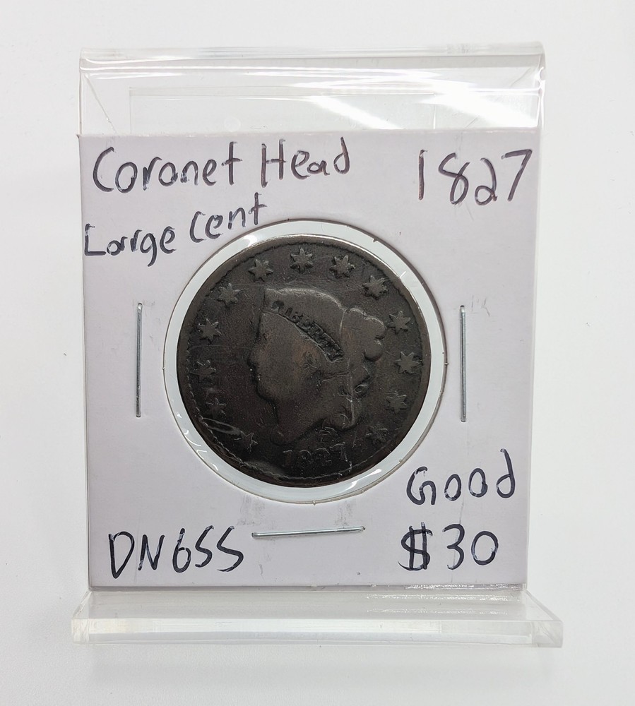 1827- US Coronet Head Large Cent- Good
