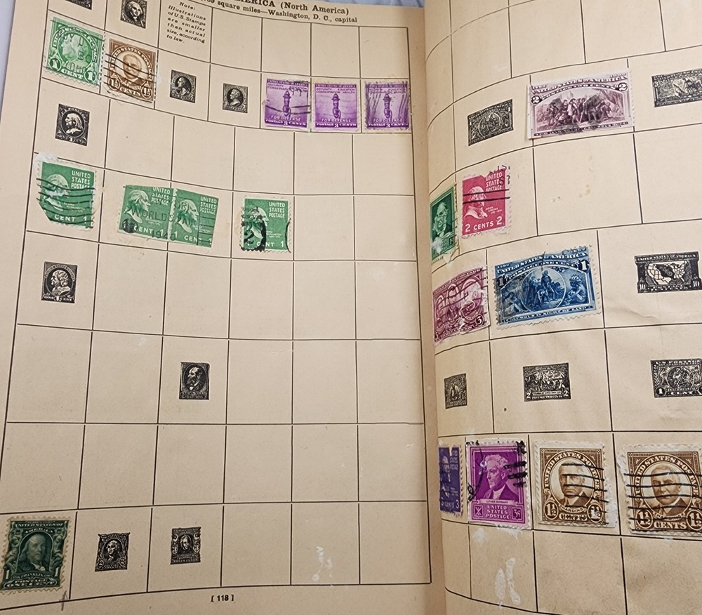 Vintage Around The World Stamp Book Fully Illustrated • Includes Several Stamps