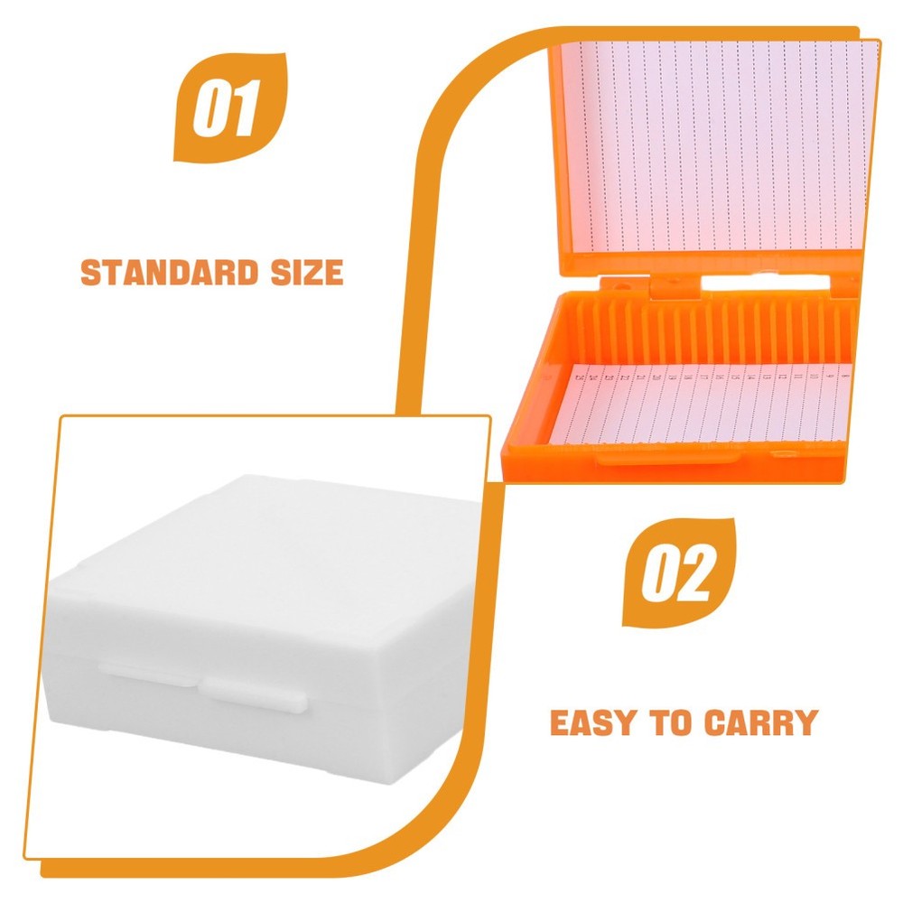 4pcs Plastic Microscope Slide Storage Boxes 25 Slots for Laboratory Experiments
