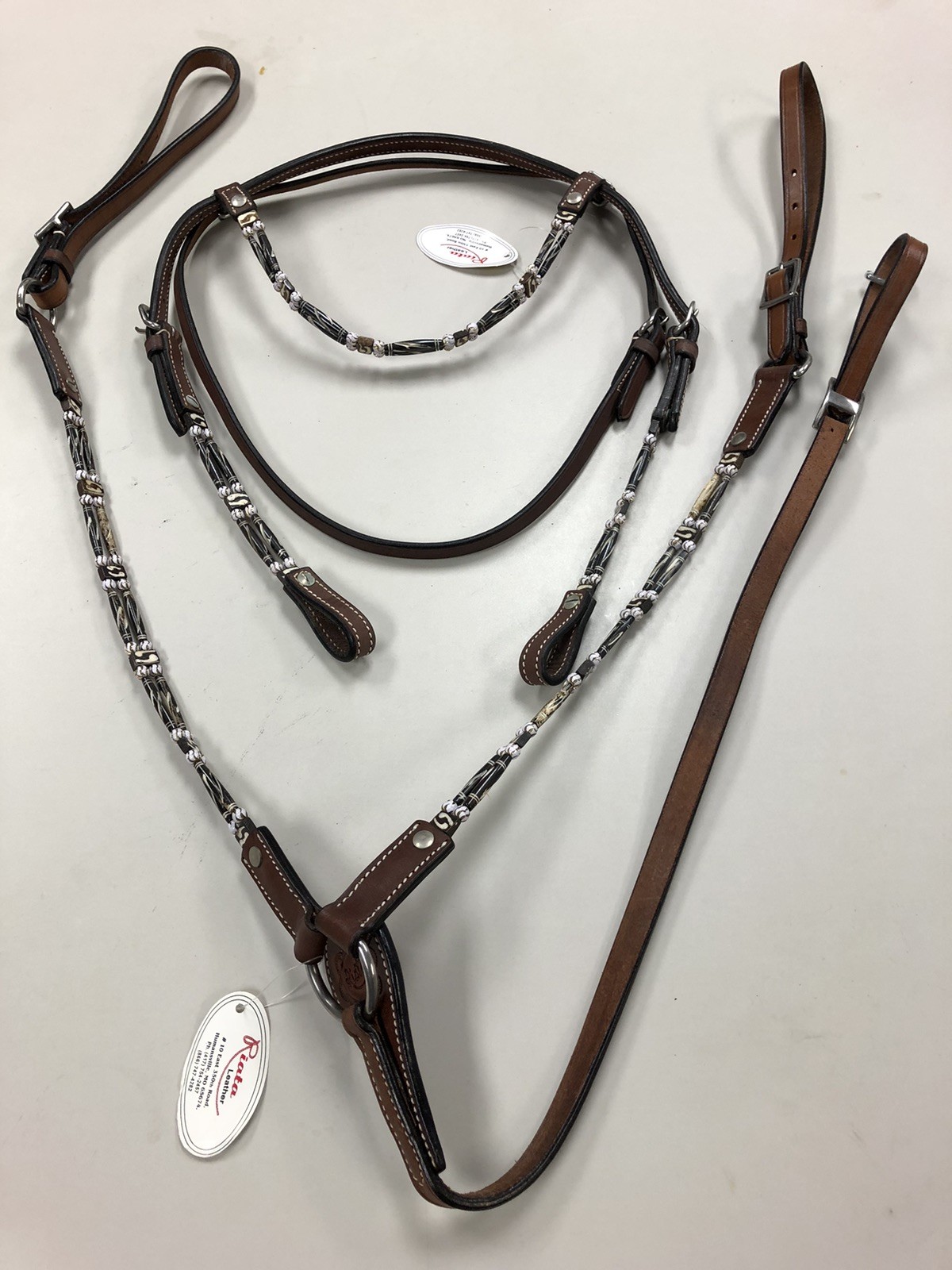 Riata Leather Headstall Breast Collar Set