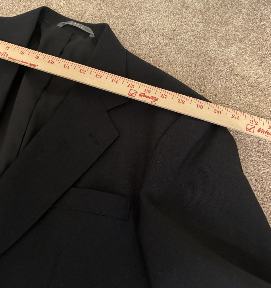 Classic Collection Blazer Mens 44 Black Solid Two-Button