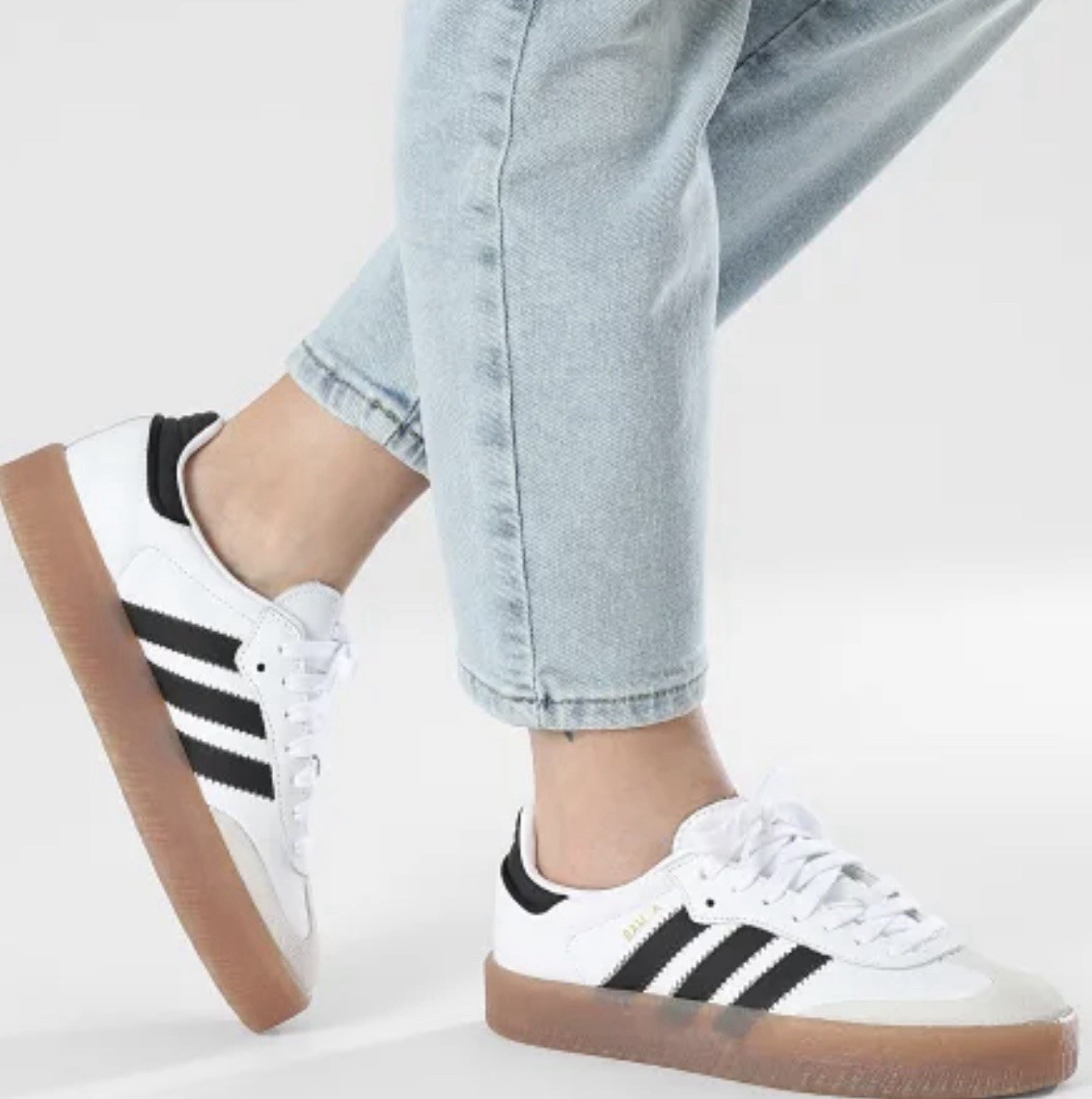 Adidas Originals Sambae Cloud White Metallic Gold Women's Shoes JI1349 Multi Sz