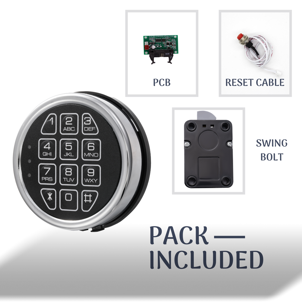 Stack on 14Gun Safe Lock Replacement with SwingBolt Lock Fireproof Chrome Keypad