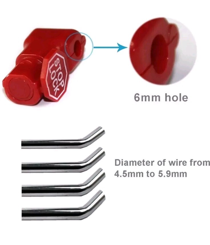 Peg Hook Locks Stop Lock 100 Pcs Plastic Red Stop Locks Retail Peg Hook Security