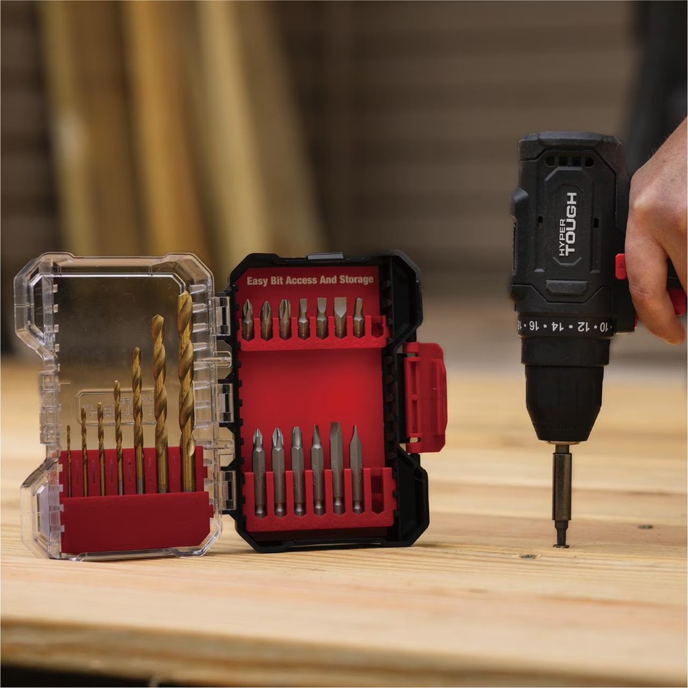 Hyper Tough 22-Piece Drill & Drive Set in Click Fit™ Case