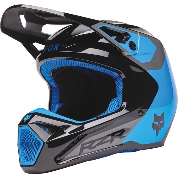 Fox Racing V1 Polaris Motorcycle Helmet | Black/Blue/Grey | DOT ; ECE 22-06