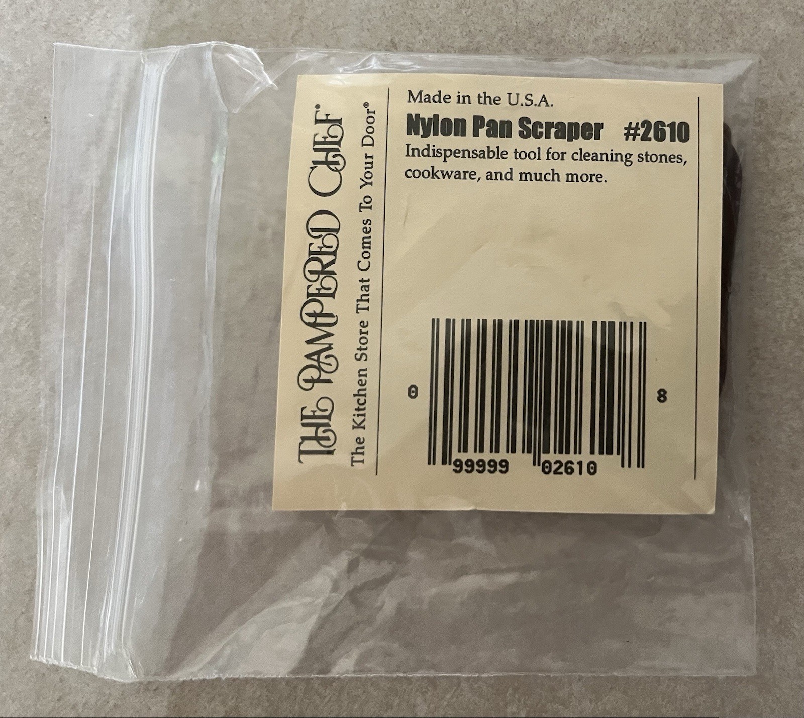 Retired Pampered Chef Nylon Pan Scraper (#2610) - New in Plastic Bag