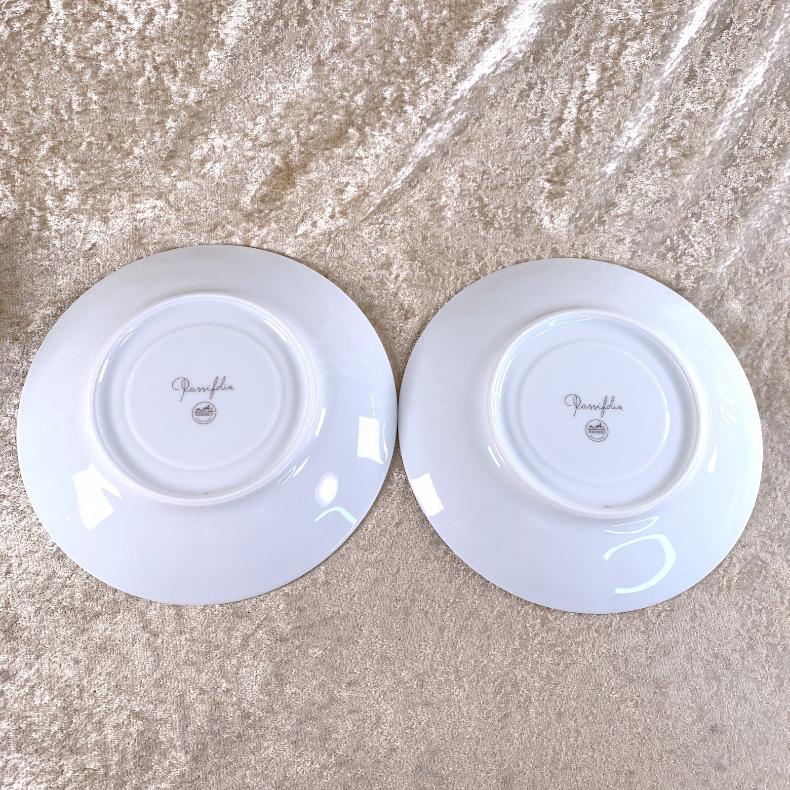 Hermes Large Breakfast Morning Soup Cup & Saucer Passifolia Porcelain 2 Sets