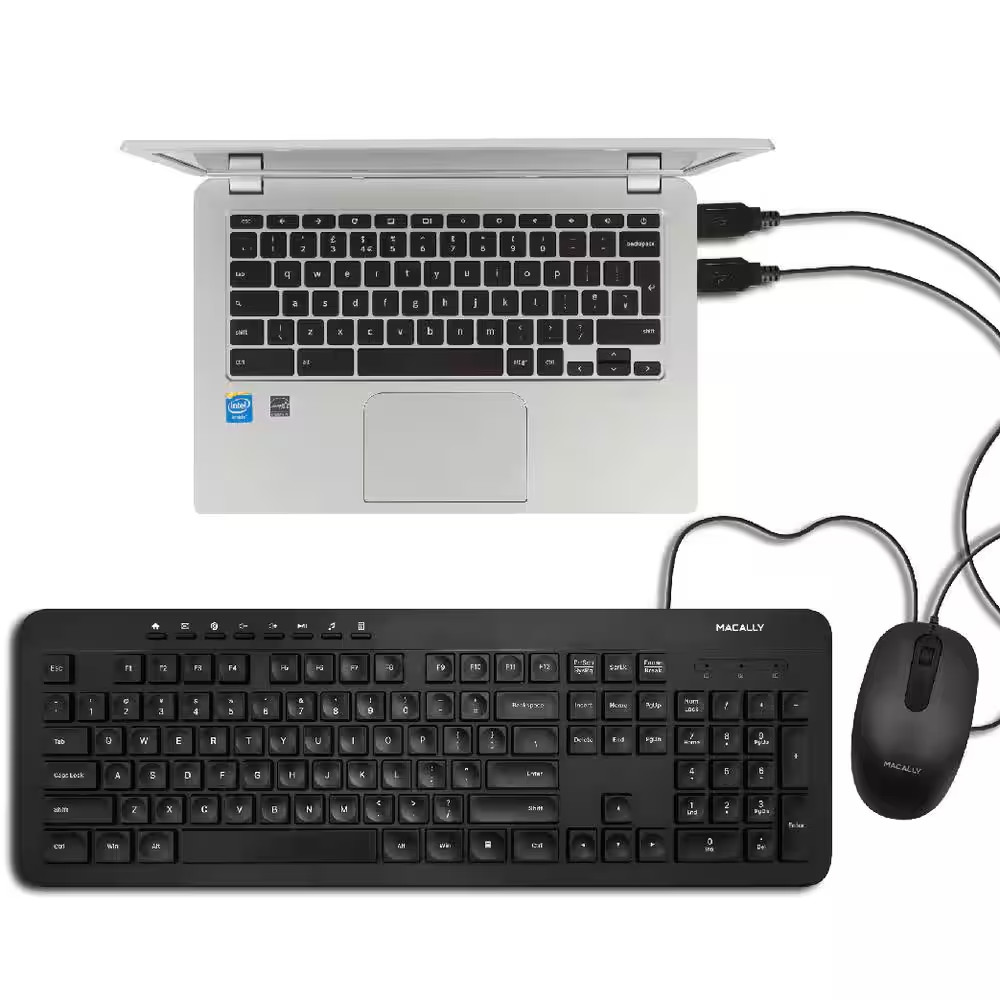 USB Wired Keyboard and Mouse Combo Bundle for PC, Desktop Computer, Laptop, Note