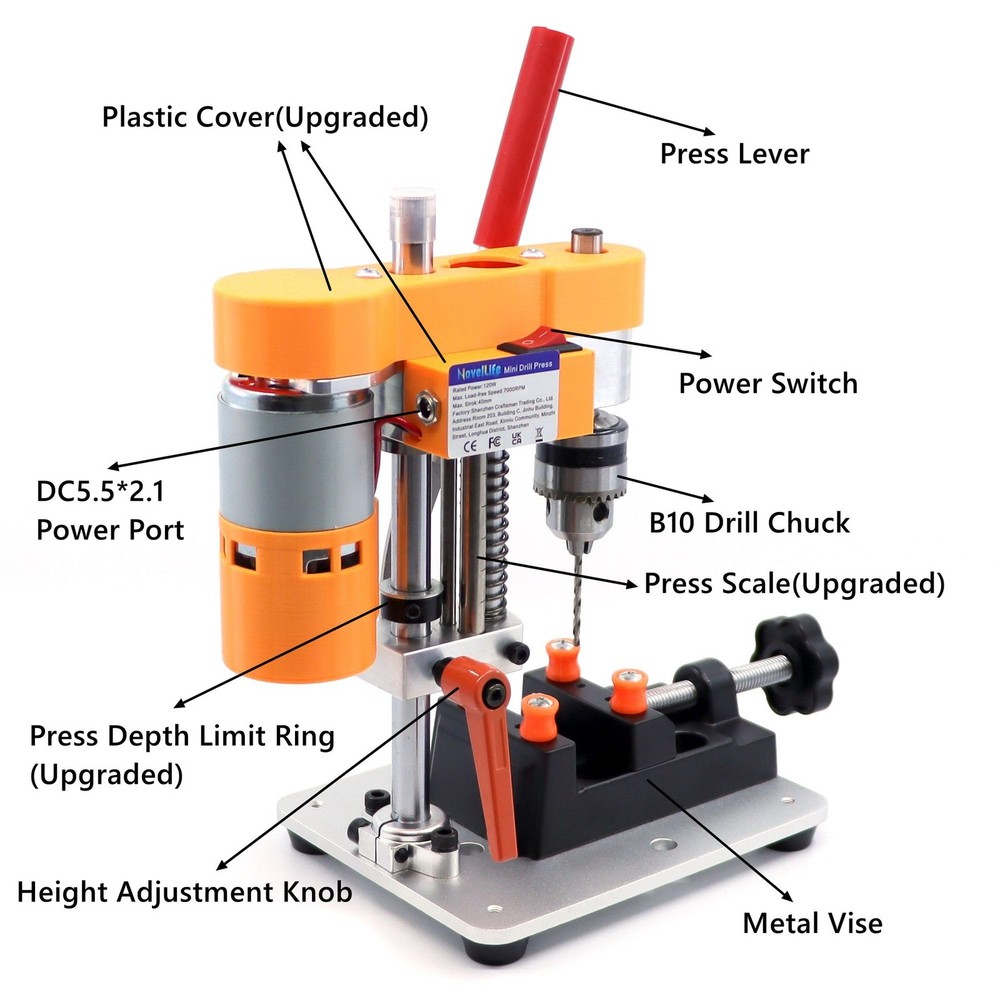 Mini Drill Press Precision Benchtop Drilling Machine Elecric Portable Table D...