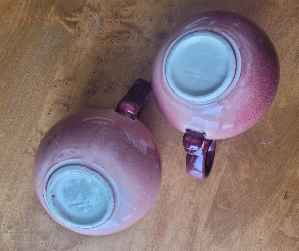 Mid Century Hull Maroon Tea Set. Beautiful!