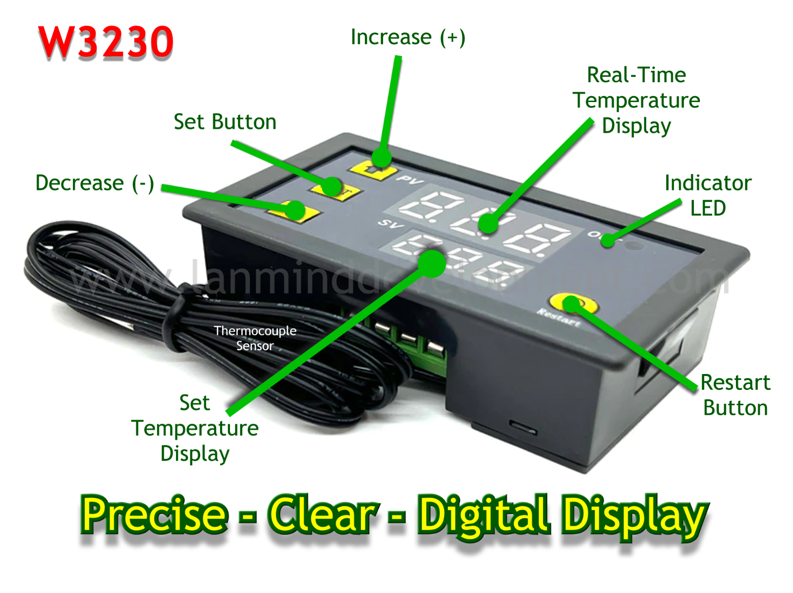 W3230 110-220V High Precision Digital Temperature Controller Thermostat -50~120℃