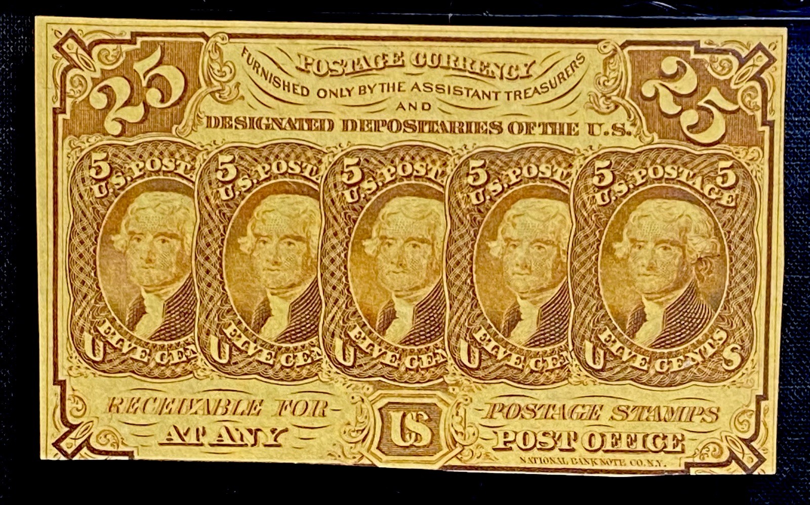 1862 FIRST ISSUE 25 Cents Fractional Currency 25c Note FR 1281 Civil War PCGS 61