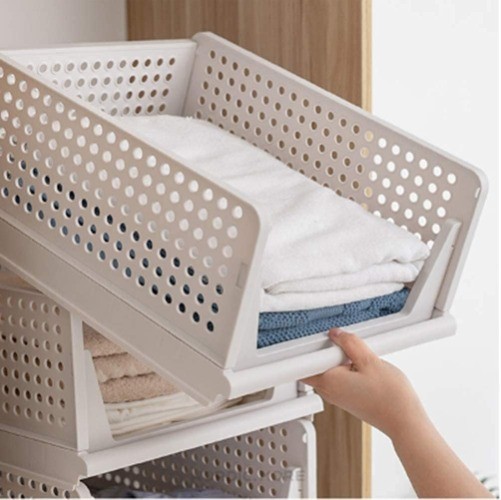Stackable Organizer, 8 Pack Collapsible Plastic Wardrobe