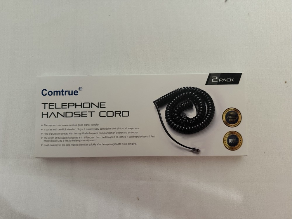 Comtrue Set Of 2 Telephone Handset Cords New